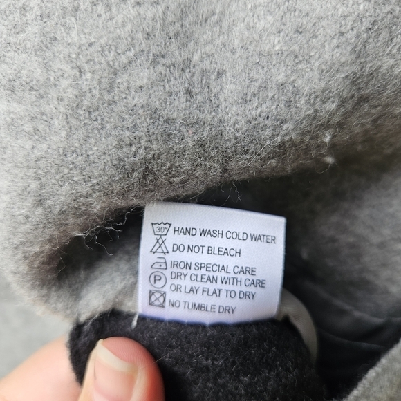 Pure Alpaca gray and black reversible hooded coat XS - Picture 5 of 7